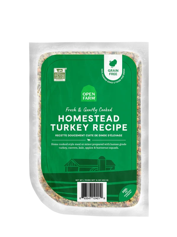 Open Farm Gently Cooked Homestead Turkey Recipe Frozen Dog Food, 16oz