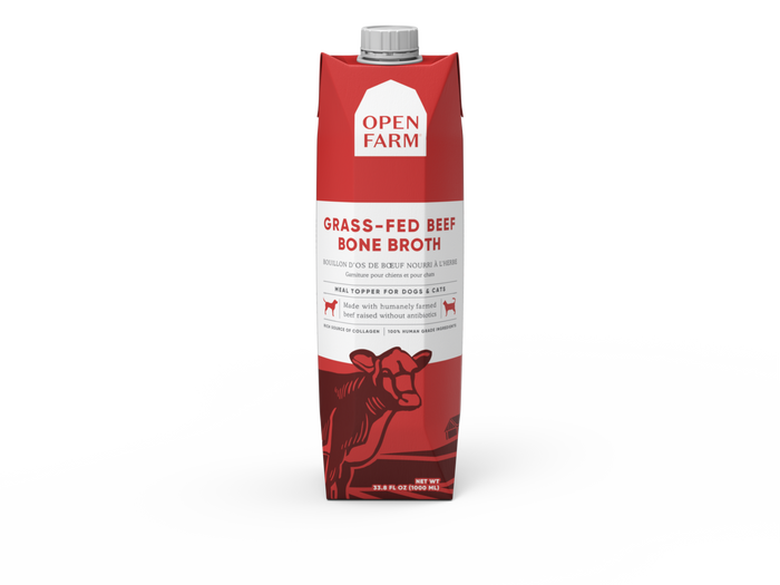 Open Farm Grass-Fed Beef Bone Broth for Dogs & Cats 33.8oz