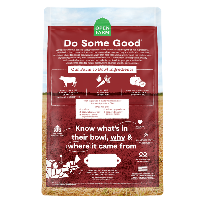 Open Farm Grass-Fed Beef Grain-Free Dog Kibble