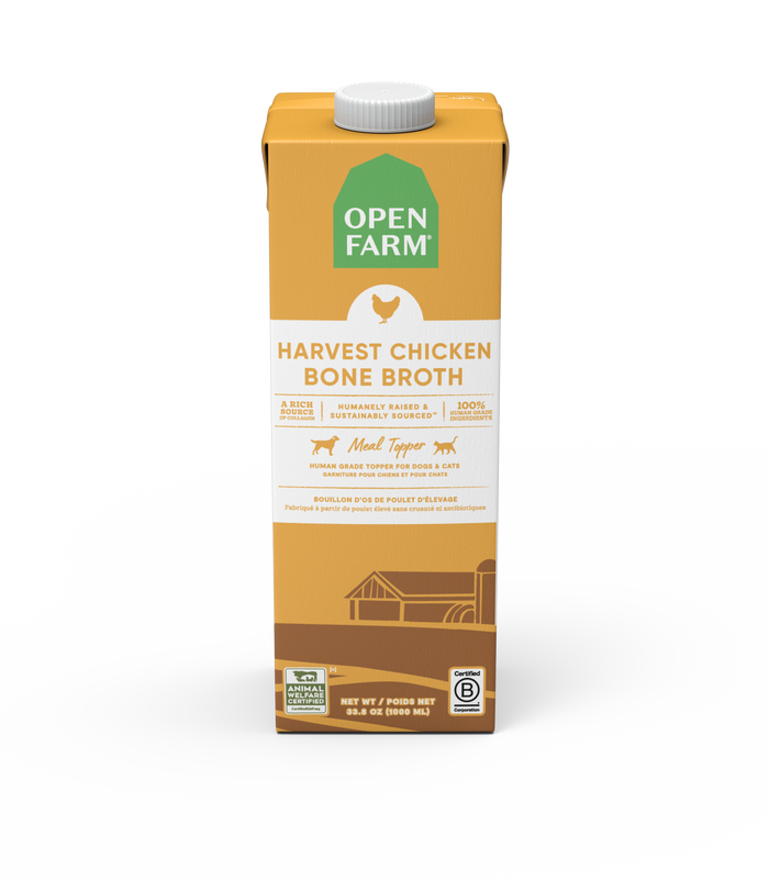 Open Farm Harvest Chicken Bone Broth for Dogs & Cats 33.8oz