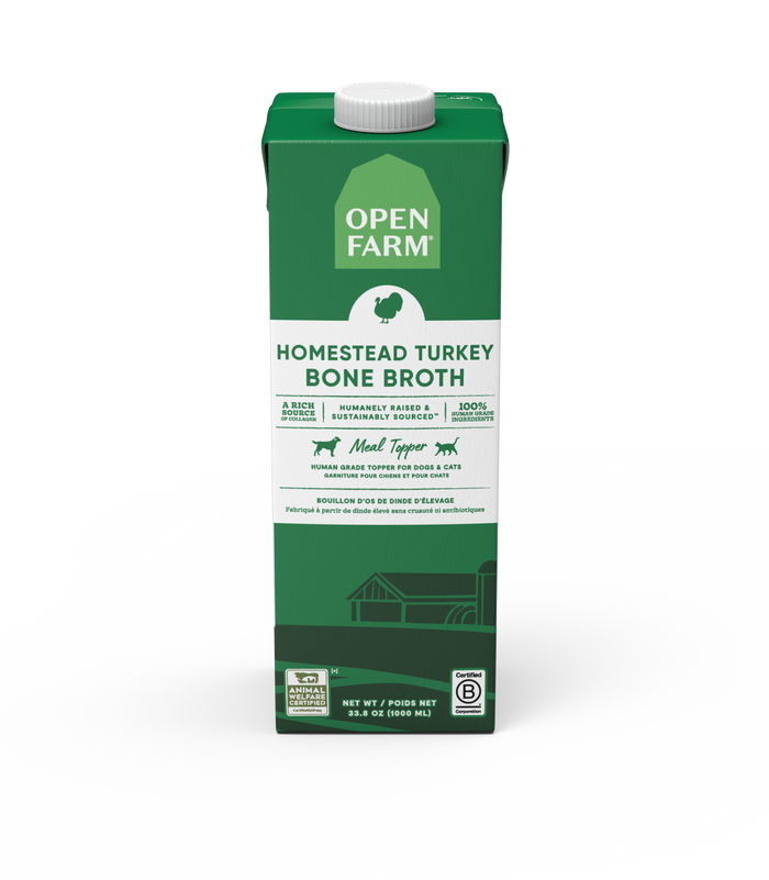 Open Farm Homestead Turkey Bone Broth for Dogs & Cats 33.8oz