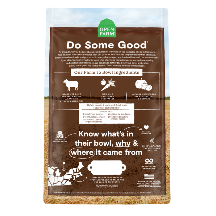 Open Farm Pasture-Raised Lamb Grain-Free Dog Kibble