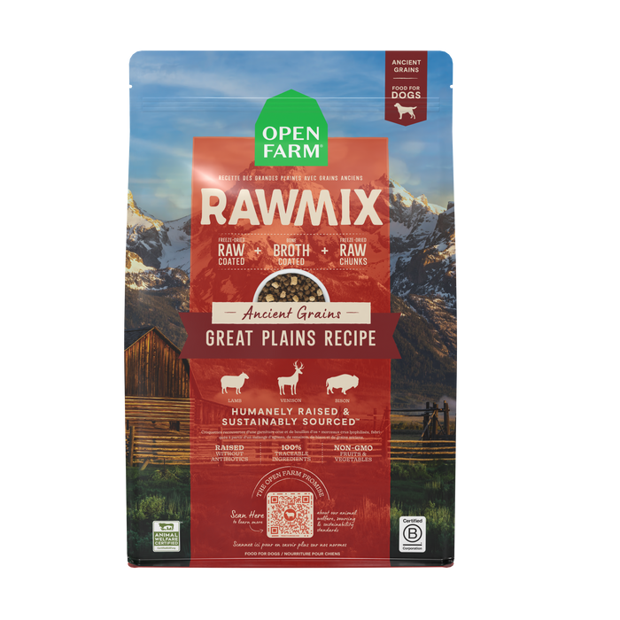Open Farm RawMix Great Plains Ancient Grains Dog Kibble, 20lbs