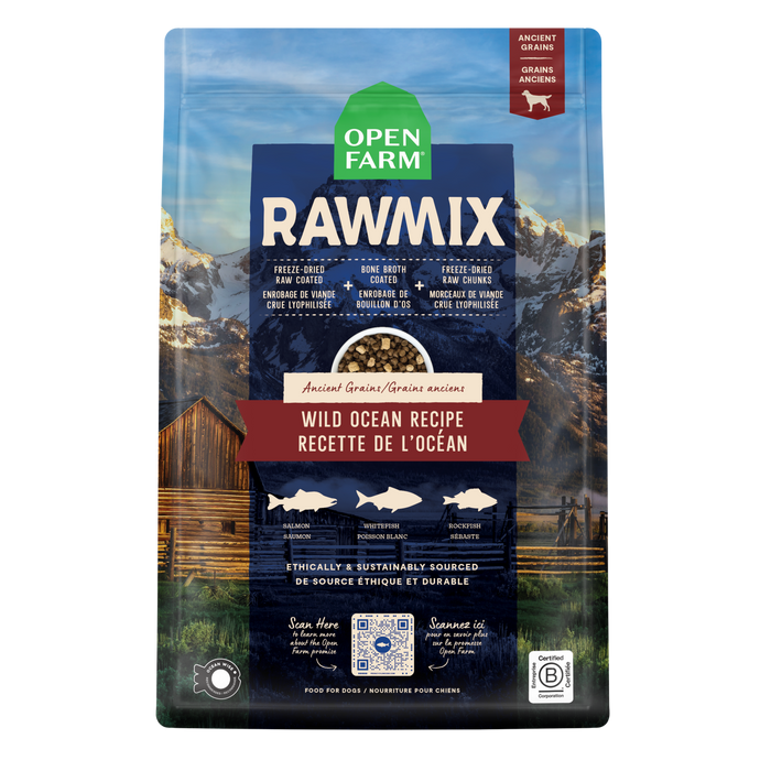 Open Farm RawMix Wild Ocean Ancient Grains Dog Kibble, 20lbs