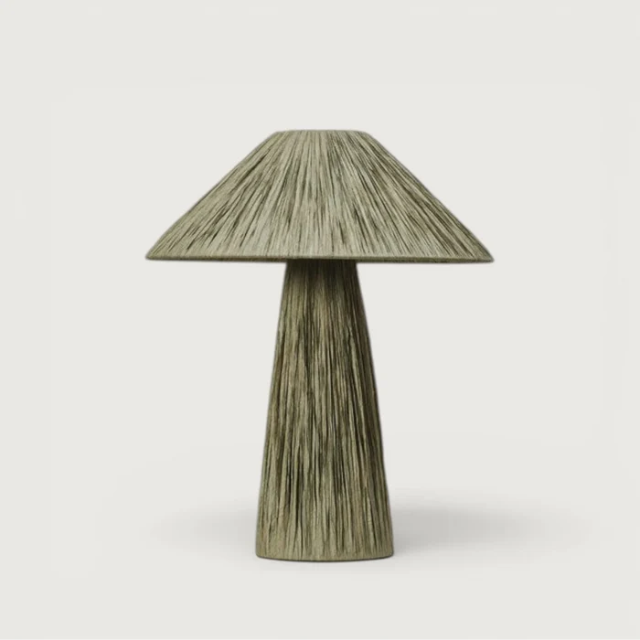 Ourea Raffia Table Lamp Green