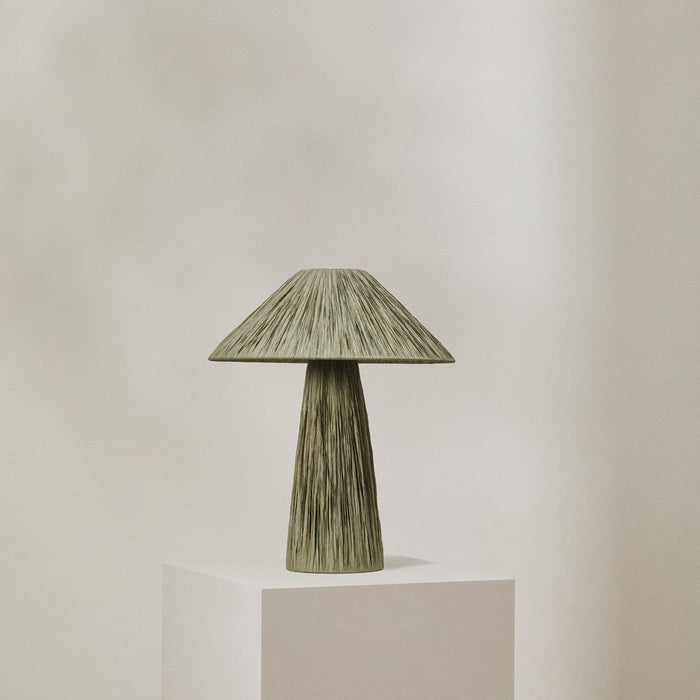 Ourea Raffia Table Lamp Green