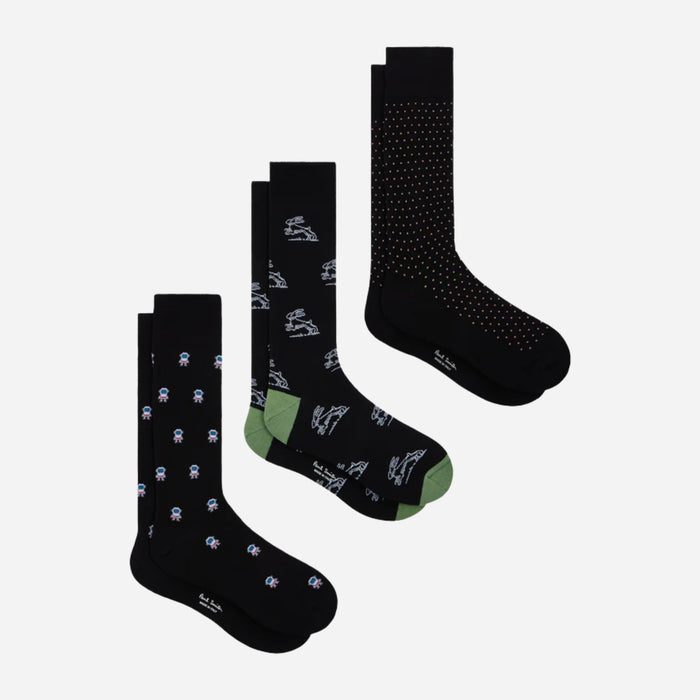 3-Pack Cotton Blend Novelty Socks by Paul Smith