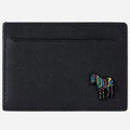 The Paul Smith Black Leather Credit Card Holder with Striped Zebra Logo by Paul Smith.