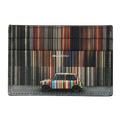 This Black 'Mini Stripe' Print 3CC Leather Card Holder by Paul Smith has a printed design on one side and saffiano leather on the reverse.