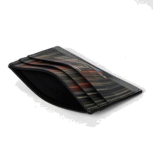 This Black 'Mini Stripe' Print 3CC Leather Card Holder by Paul Smith is lightweight and easily fits in your pocket.