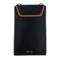 This Paul Smith phone holder comes with the logo embossed into the black leather.