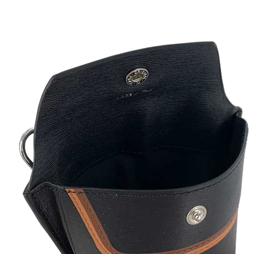 This black leather Paul Smith phone holder uses a press stud closure.