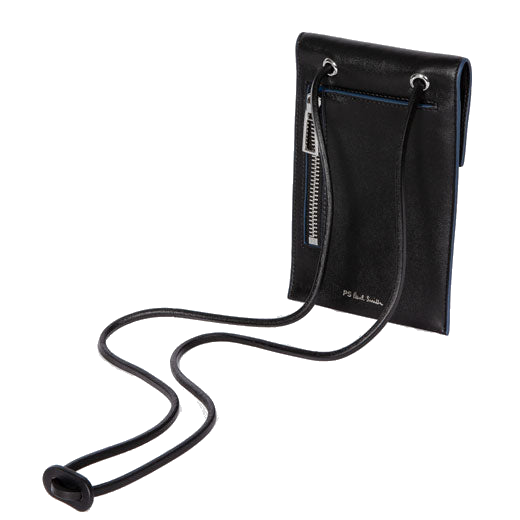 This Paul Smith Black Zebra Logo Neck Pouch features a press stud closure.