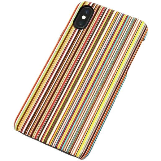 The Classic Stripe Print iPhone X Case Multi is lightweight and has the classic Paul Smith bright stripe design.