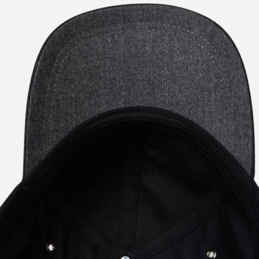 Under the peak of the Men's Anson Grey Merino Wool Blend Cap.