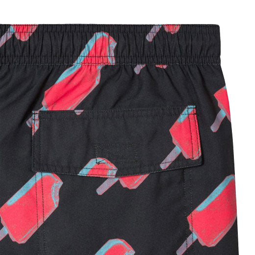 Back pockets on the ice lolly swim shorts by Paul Smith.