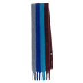 Paul Smith's Men's Block Stripe Blue & Burgundy Scarf is made out of a wool blend and is soft with a brushed texture.