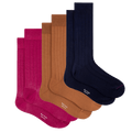 Paul Smith's Men's Cotton Blend Ribbed Socks 3-Pack come in a presentation box with a window.