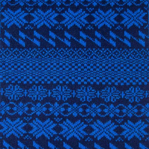 This Paul Smith Men's Navy Fair Isle Lambswool Scarf is dry clean only.