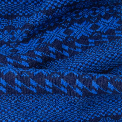 This Paul Smith Men's Navy Fair Isle Lambswool Scarf is 170 cm in length.