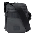 This Paul Smith Men's Slate Grey 'Shadow Stripe' Trim Flight Bag is made out of polyamide with leather trims.