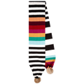 This Monochrome Stripe Knitted Wool Pom-Pom Scarf was designed by Paul Smith.