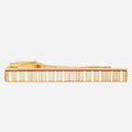 The Paul Smith Mother of Pearl 'Stripe' Gold Metallic Tie Clip by Paul Smith.