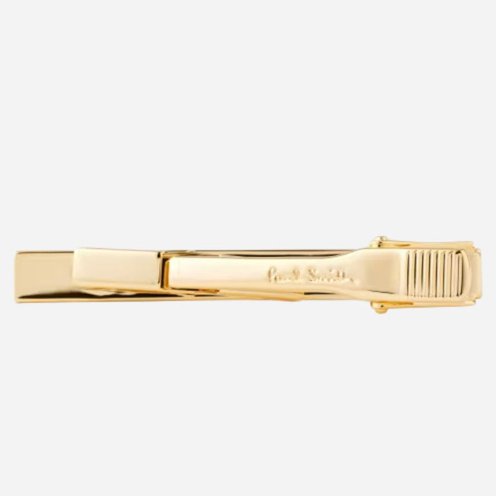 Back view of the Paul Smith Mother of Pearl 'Stripe' Gold Metallic Tie Clip.