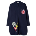 Navy Embroidered Cotton Tunic By Paul Smith With 'Sea Floral' Design.