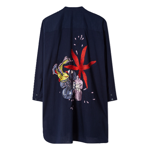 Navy Embroidered Cotton Tunic By Paul Smith With 100% Cotton