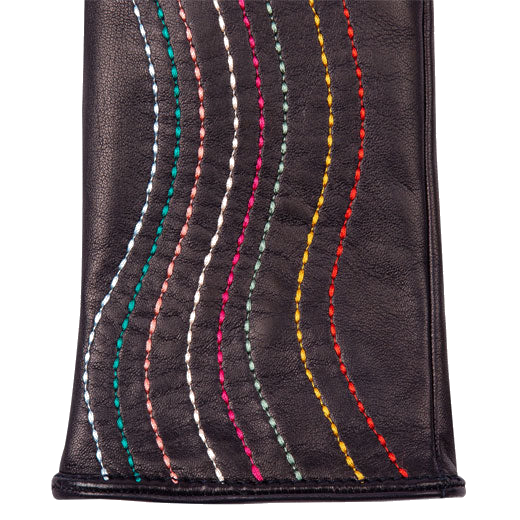 paul smith navy stitched swirl gloves trim