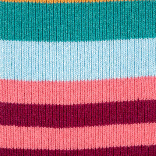 This Paul SmithPink Stripe Knitted Wool Pom-Pom Scarf is dry clean only.