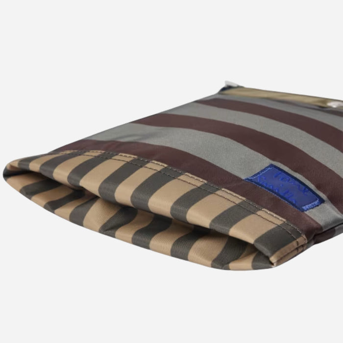 The base of the Paul Smith Recycled Nylon Multistripe Musette Bag with Signature Logo Patch.