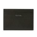 Paul Smith's Shadow Stripe Dark Green 3CC Leather Card Holder with 3 card slots and a central top pocket.