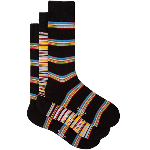 This Signature Stripe Card Holder & Socks Gift Set will be presented inside a Paul Smith gift box.