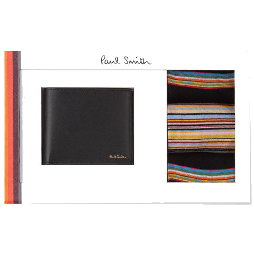 This Signature Stripe Wallet & Socks Gift Set has been designed by Paul Smith.