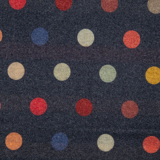 This Spot-Stripe Navy Wool-Cashmere Scarf was designed by Paul Smith.