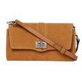 This stylish Paul Smith handbag for women is made from a brown suede and comes with silver accents.