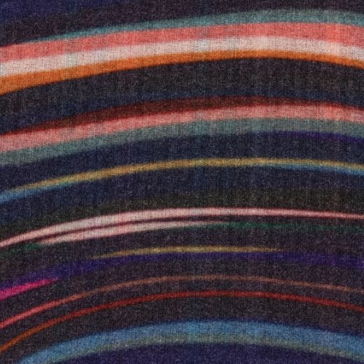This Women's Cashmere Blend 'Midnight Swirl' Check Scarf by Paul Smith has a swirl pattern on one side and a check print on the reverse.