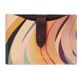 Paul Smith Women's Dusky Swirl Leather Pull-Out Card Holder has 2 card slots that are fastened with the popper button and flap closure.
