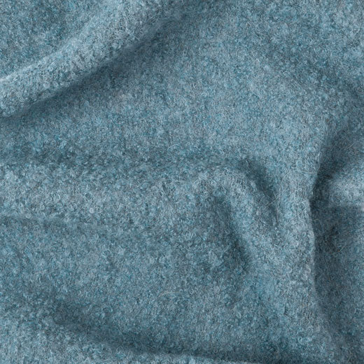 This Paul Smith Women's 'Happy' Alpaca-Blend Slate Grey Scarf features bright orange branding.