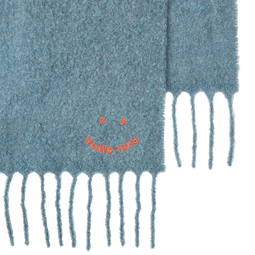 This Women's 'Happy' Alpaca-Blend Slate Grey Scarf  has been designed by Paul Smith.