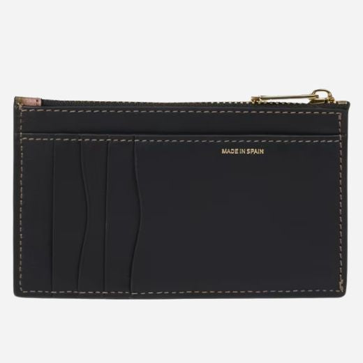 Back view of the Women's 'Midnight Swirl' Leather 4CC Small Purse with Zip.