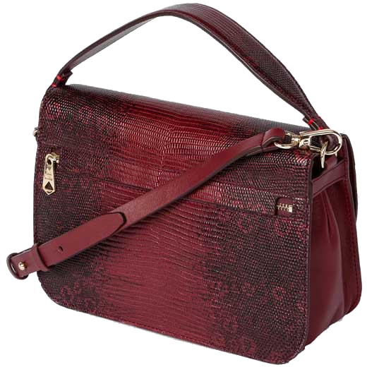 Paul Smith has foil embossed the front of this Women's Mock Lizard Burgundy Clutch Saddle Bag.