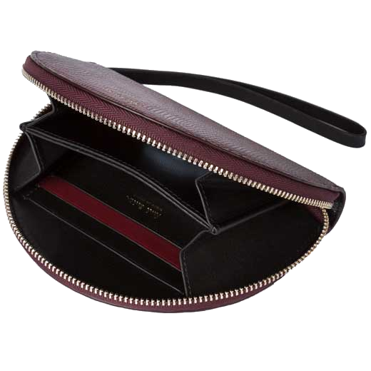 This Paul Smith Women's Mock Lizard Burgundy Moon Purse features a carry strap.