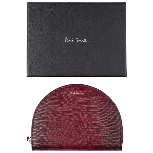 This is the Paul Smith Women's Mock Lizard Burgundy Moon Purse.