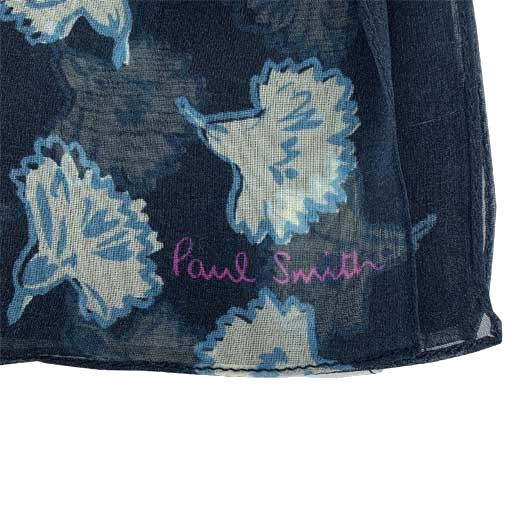 The Paul Smith brand name has been embroidered onto this ladies scarf.