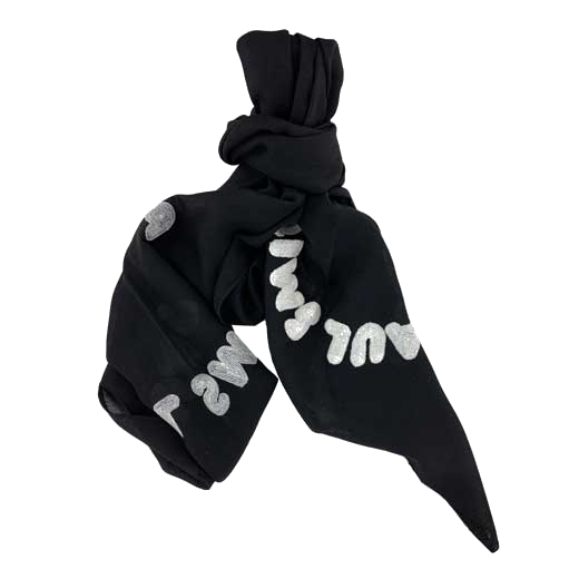 This ladies Paul Smith scarf is made from a black woollen material.