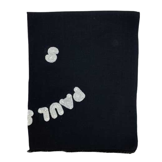 This Paul Smith ladies scarf comes with the brand name stitched into it.