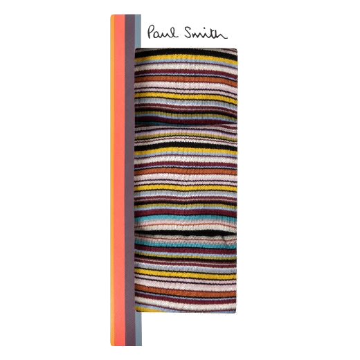 Paul Smith's Women's Signature Stripe Cotton Blend 3 Pack Socks are made out of a cotton blend with elastane to keep them fitted and maintaining the stretch after multiple washes.